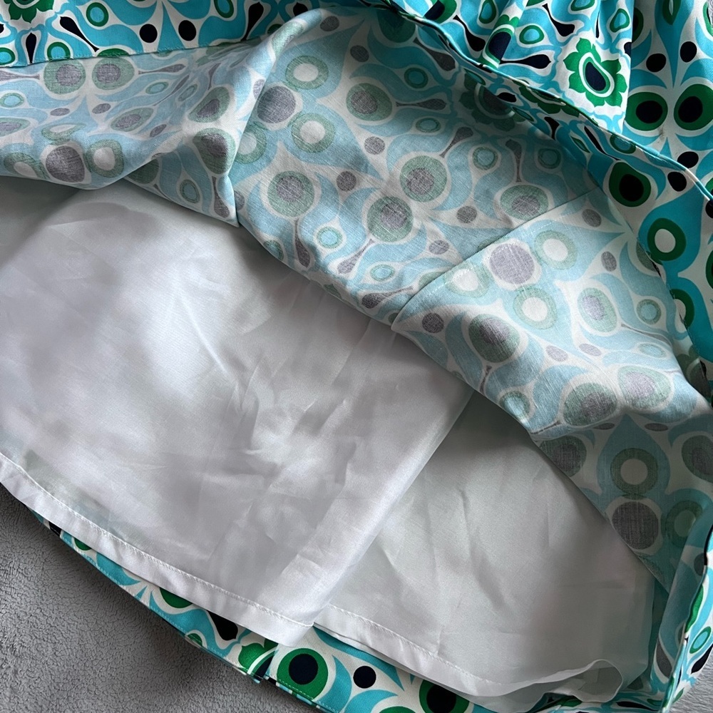 Kate Spade x Florence Broadhurst Kristy Bow Dress Linen Cotton Atomic Blue Solar - Picture 8 of 15